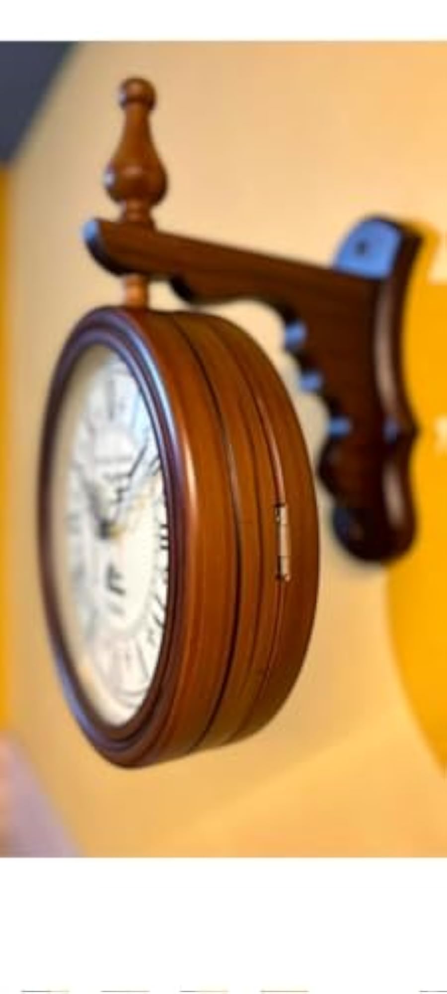 Double-Sided Wooden Wall Clock, London